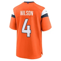 Maillot de match Nike Zach Wilson orange Denver Broncos pour homme