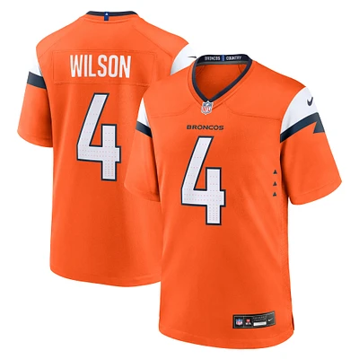 Men's Nike Zach Wilson  Orange Denver Broncos Team Game Jersey