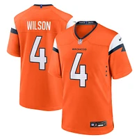 Maillot de match Nike Zach Wilson orange Denver Broncos pour homme