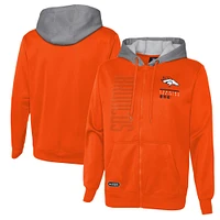 Sweat à capuche entièrement zippé orange Denver Broncos Combine Authentic Field Play pour hommes