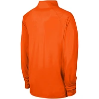 Haut orange à quart de zip raglan authentique des Denver Broncos Combine pour hommes