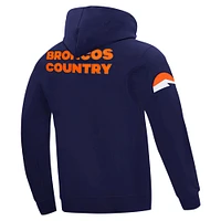 Men's Pro Standard Navy Denver Broncos Frozen Pullover Hoodie