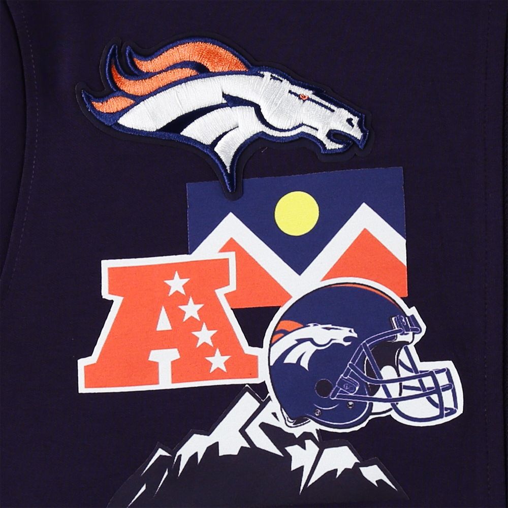 Men's Pro Standard Navy Denver Broncos Hometown Full-Zip Hoodie