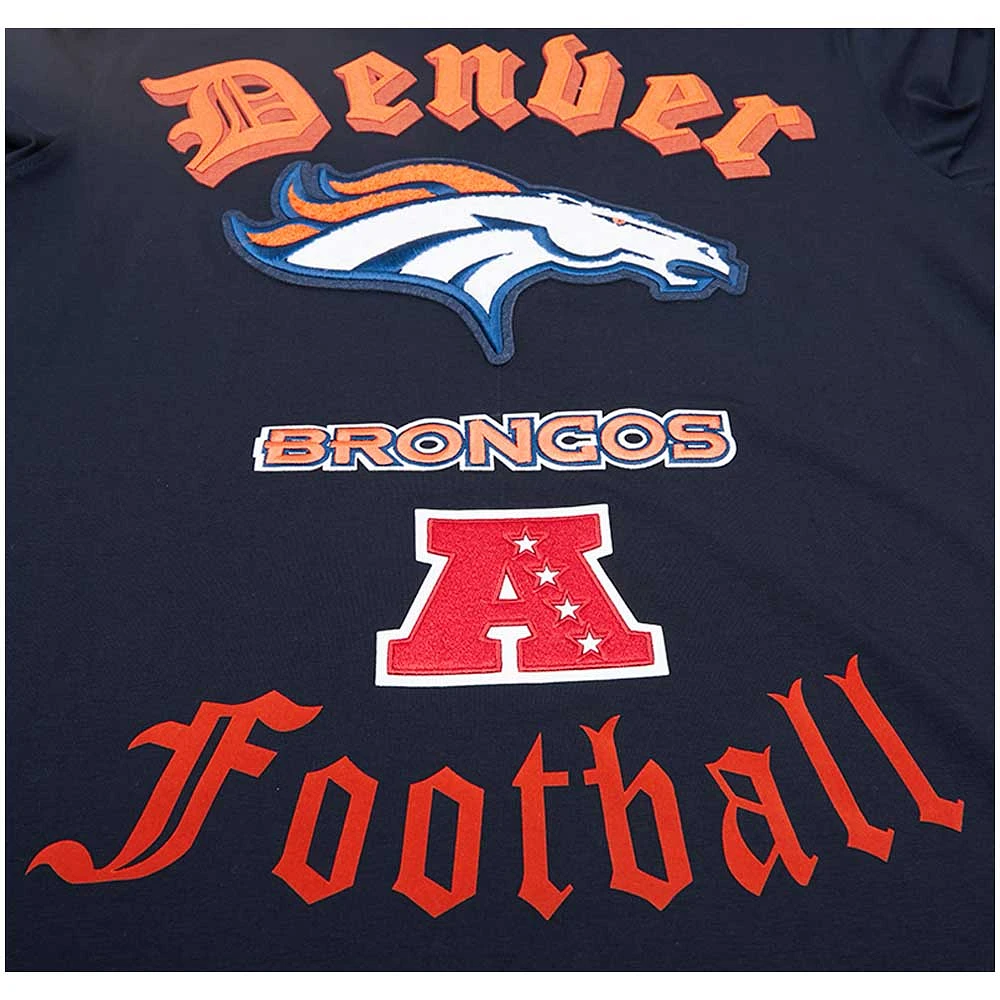 Men's Pro Standard Navy Denver Broncos Old English T-Shirt