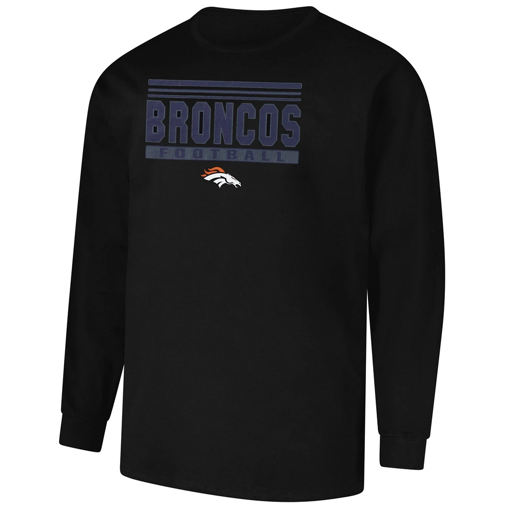 T-shirt à manches longues Pop Big & Tall pour homme avec profil noir des Denver Broncos