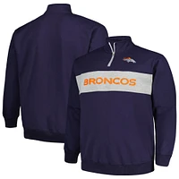 Veste en polaire à quart de zip pour hommes Profile Navy Denver Broncos Big & Tall