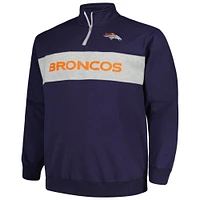 Veste en polaire à quart de zip pour hommes Profile Navy Denver Broncos Big & Tall