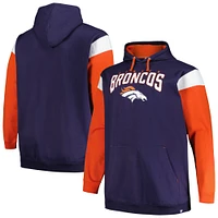 Sweat à capuche Profile Denver Broncos Big & Tall Trench Battle pour homme, bleu marine