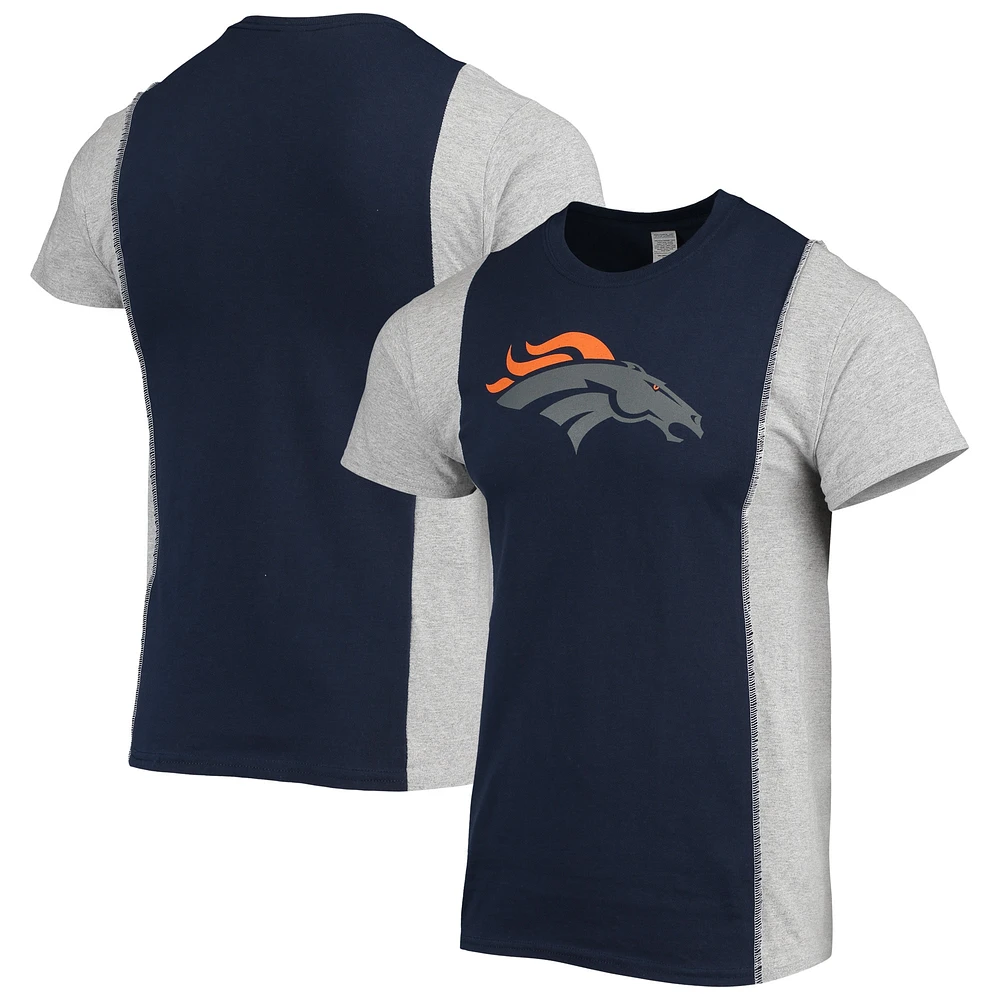 Refried Vêtements Noir Denver Broncos T-shirt fendu durable pour hommes