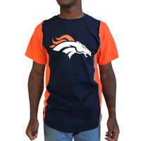 Refried Apparel Men's Refried Apparel Navy/Orange Denver Broncos  Sustainable Upcycled Split T-Shirt