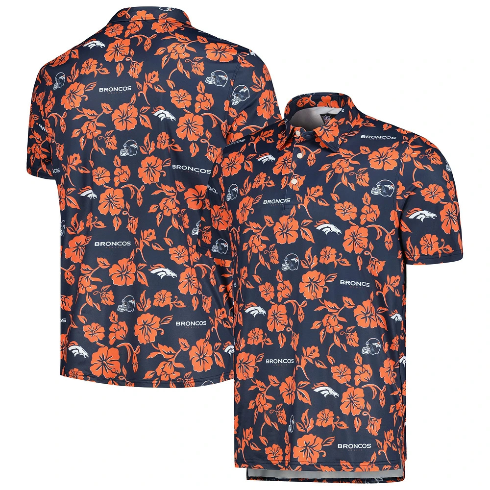 Polo Reyn Spooner pour homme bleu marine Denver Broncos Pua Performance