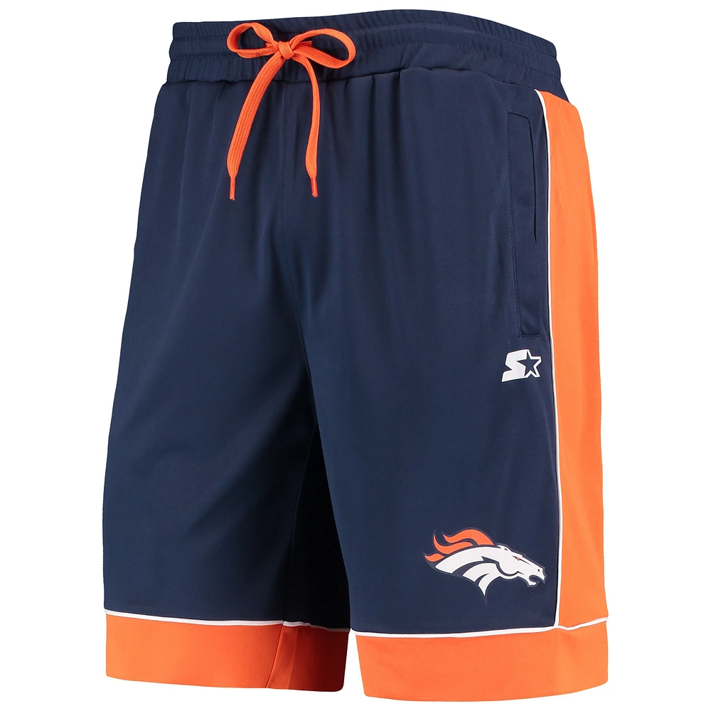 Short Starter pour homme bleu marine/orange Denver Broncos Fan Favourite Fashion