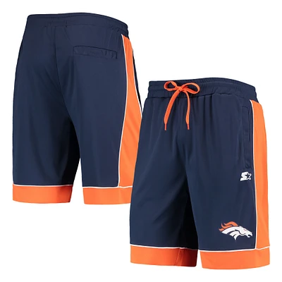 Short Starter pour homme bleu marine/orange Denver Broncos Fan Favourite Fashion