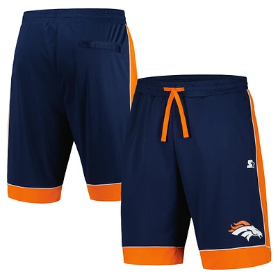 Short de mode préféré des fans Denver Broncos Starter bleu marine/orange pour hommes