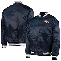 Veste à boutons-pression intégrale en satin pour hommes des Broncos de Denver Starter bleu marine