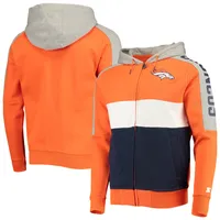 Lids Denver Broncos Starter Logo Extreme Full-Zip Hoodie - Orange/Navy