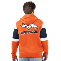 Sweat à capuche zippé orange Denver Broncos Extreme pour homme