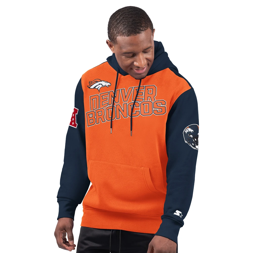 Sweat à capuche orange Starter Extreme pour homme des Denver Broncos