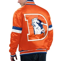 Men's Starter Orange Denver Broncos Gridiron Classics Home Game Satin Full-Snap Varsity Jacket