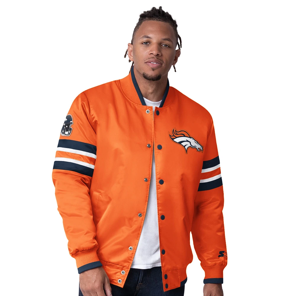 Veste universitaire à boutons-pression Denver Broncos Scout I pour homme, orange