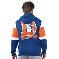Men's Starter Royal Denver Broncos Extreme Vintage Logo Full-Zip Hoodie
