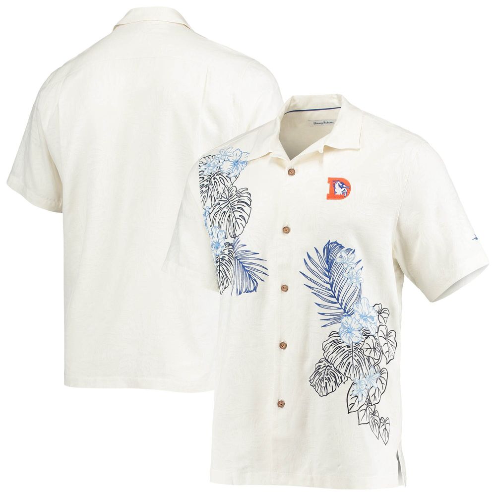 Tommy Bahama Men's Tommy Bahama Cream Denver Broncos Throwback Sport La  Playa Luau Camp Button-Up Shirt