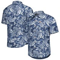 Men's Tommy Bahama Navy Denver Broncos Aqua Lush Full-Button Shirt