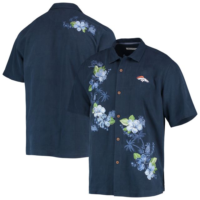 Chemise boutonnée Tommy Bahama bleu marine Denver Broncos Azule Oasis pour hommes