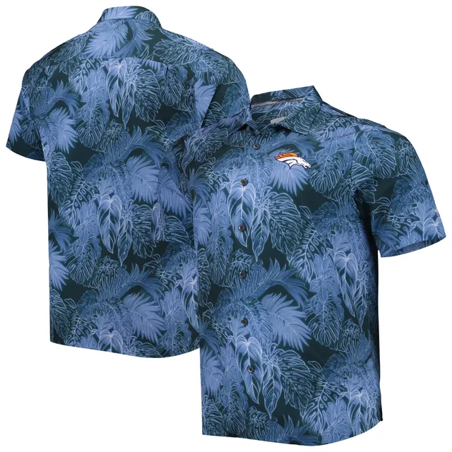 Men's Tommy Bahama Black Boise State Broncos Bahama Coast Luminescent Frond  Camp IslandZone Button-Up Shirt