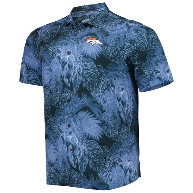 Tommy Bahama Navy Denver Broncos Big & Tall Coast Luminescent Fronds Camp IslandZone Chemise boutonnée