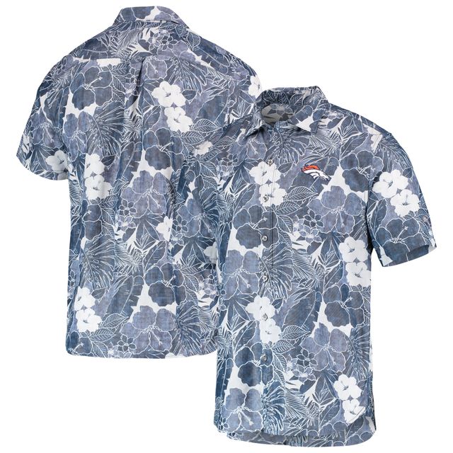 Chemise boutonnée IslandZone à motif floral des Denver Broncos de Tommy Bahama pour homme, bleu marine