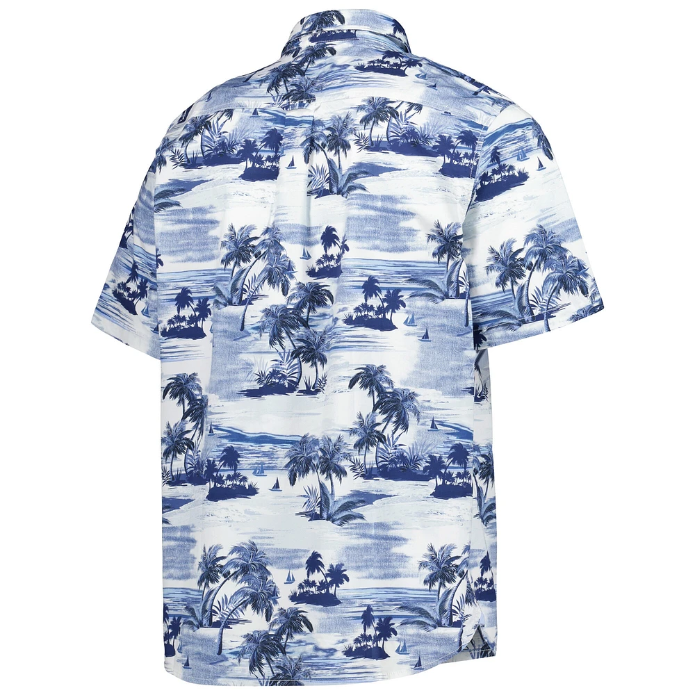 Chemise boutonnée Tommy Bahama Denver Broncos Sport Tropical Horizons pour homme, bleu marine