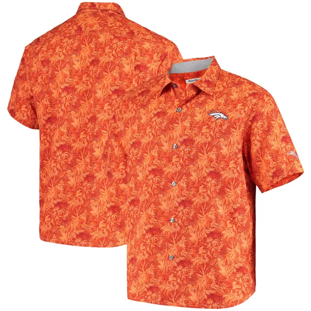 Men's Orange Denver Broncos Floral Woven Button-Up Shirt