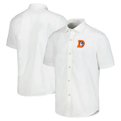 Chemise de camp boutonnée Tommy Bahama pour hommes Denver Broncos Sport Coconut Point Palm Vista IslandZone