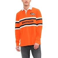 T-shirt à manches longues Tommy Hilfiger orange Denver Broncos Cory Varsity Rugby pour hommes