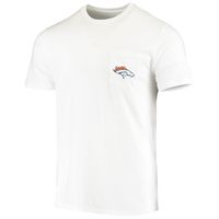 Men's Vineyard Vines White Denver Broncos Team Whale Helmet T-Shirt