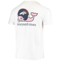 Men's Vineyard Vines White Denver Broncos Team Whale Helmet T-Shirt