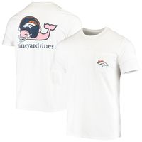 Men's Vineyard Vines White Denver Broncos Team Whale Helmet T-Shirt