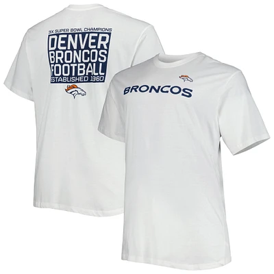 Men's White Denver Broncos Big & Tall Hometown Collection Hot Shot T-Shirt