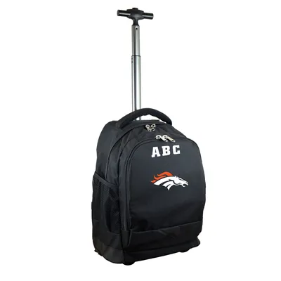 Denver Broncos MOJO 19'' Personalized Premium Wheeled Backpack - Black