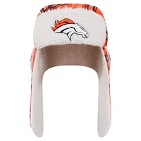 New Era Orange Denver Broncos Sideline Plaid Sherpa Trapper Hat