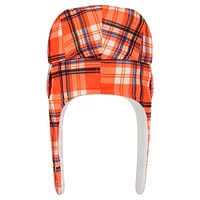 New Era Orange Denver Broncos Sideline Plaid Sherpa Trapper Hat