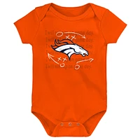 Ensemble de 3 bodys Denver Broncos Team Starter pour nouveau-nés et nourrissons