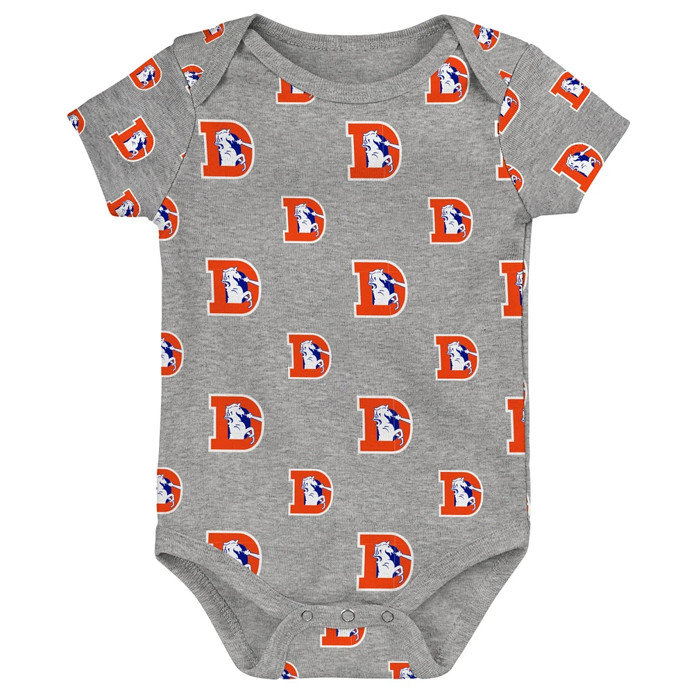 Ensemble de 3 bodys Denver Broncos Team Starter pour nouveau-nés et nourrissons