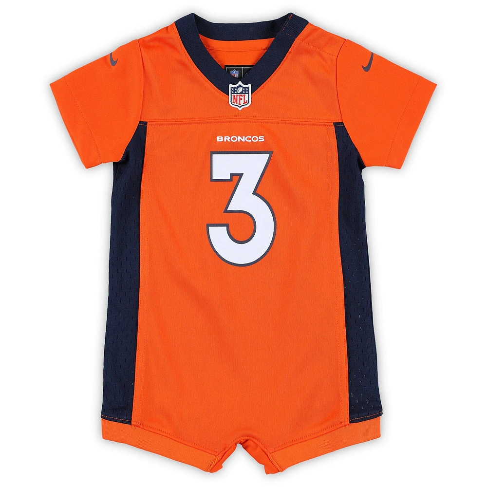 Nouveau-né et nourrisson Nike Russell Wilson Orange Denver Broncos Game Romper Jersey