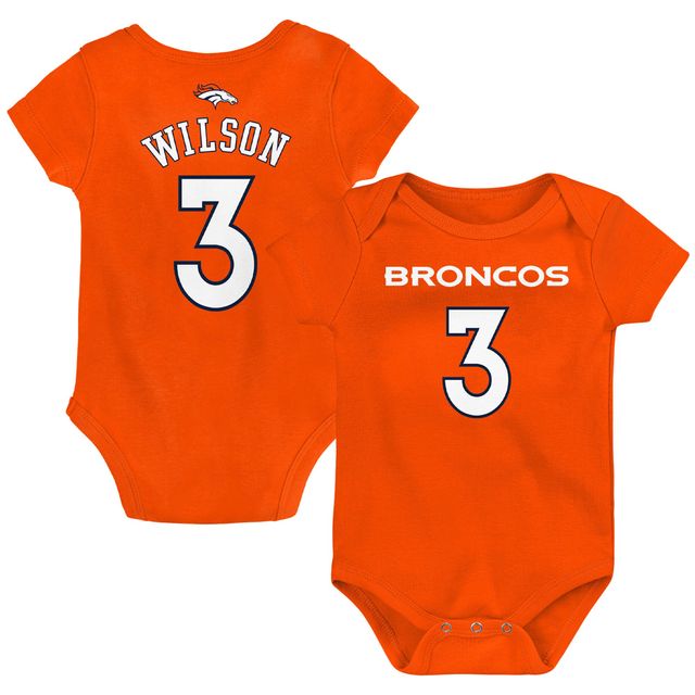 Nouveau-né et nourrisson Russell Wilson Orange Denver Broncos Mainliner Player Name & Number Body