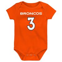 Newborn & Infant Russell Wilson Orange Denver Broncos Mainliner Player Name Number Bodysuit