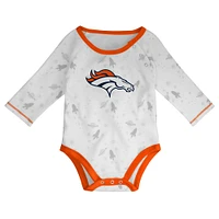 Newborn & Infant White/Orange Denver Broncos Dream Team Bodysuit Pants Hat Set