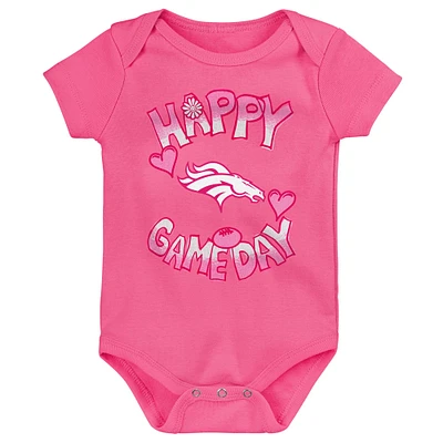 Newborn Pink Denver Broncos Happy Gameday Bodysuit