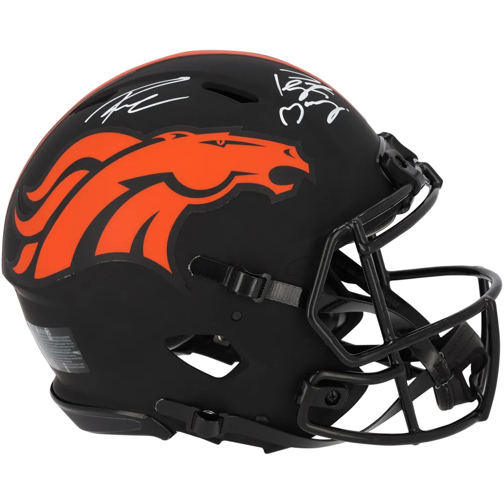 Lids Peyton Manning & Russell Wilson Denver Broncos Fanatics Authentic  Autographed Riddell Eclipse Alternate Speed Authentic Helmet